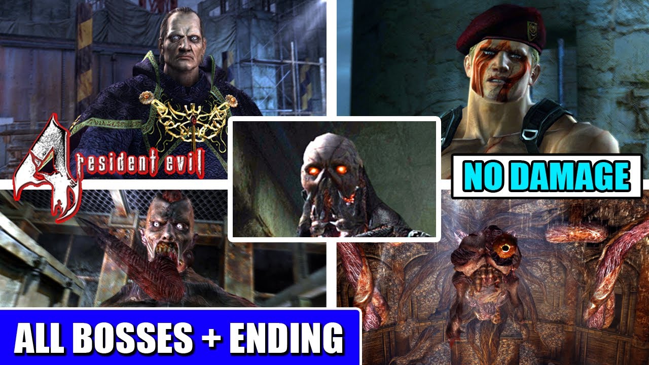 Resident Evil 4 All Bosses | No Damage (With Ending)