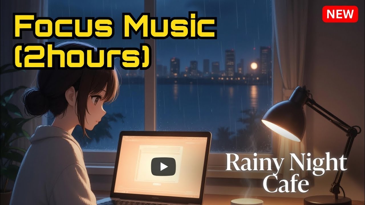 Rainy Night Cafe （NEW）☕Soft Guitar & Rain for Deep Focus (2 Hours）