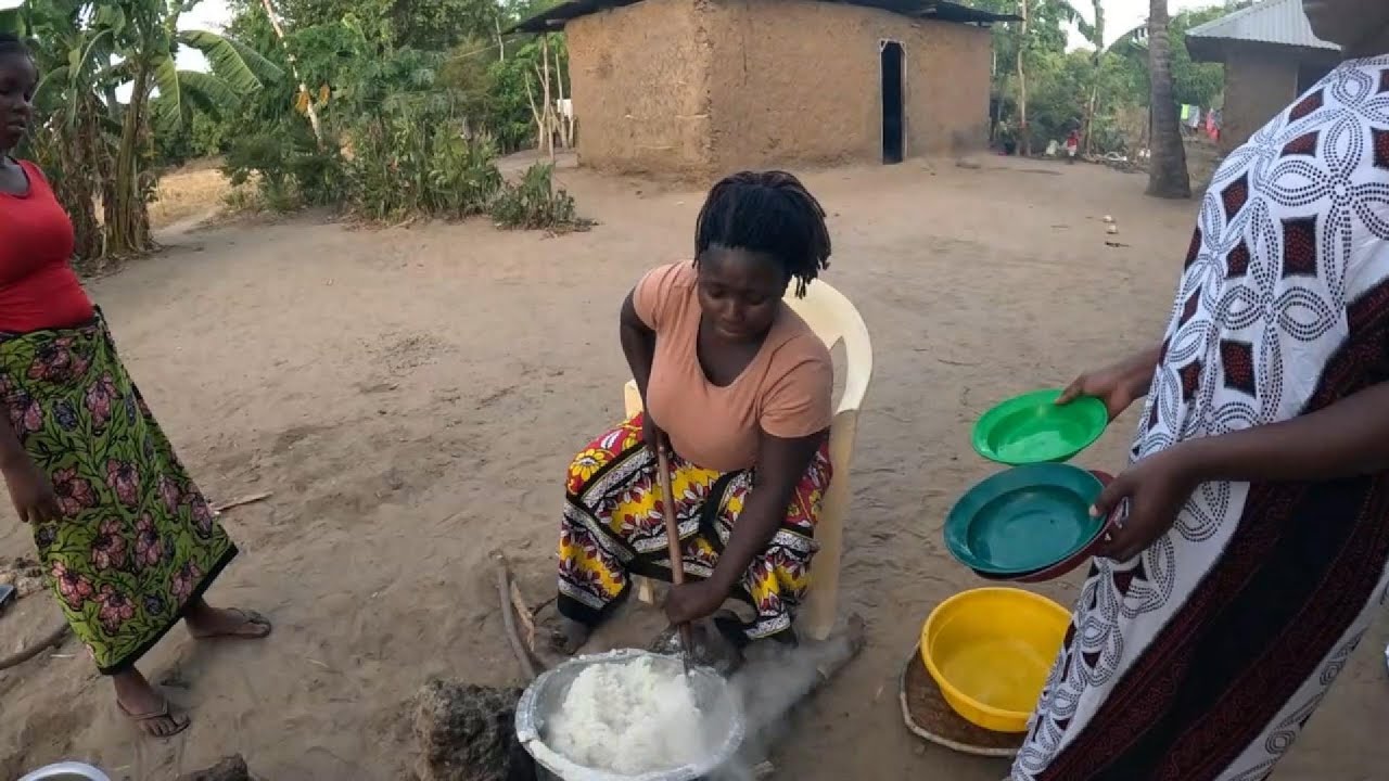 African Village Life Episode 4-Cooking mouth watering okra+Ugali(corn meal)+nutritious green veggies