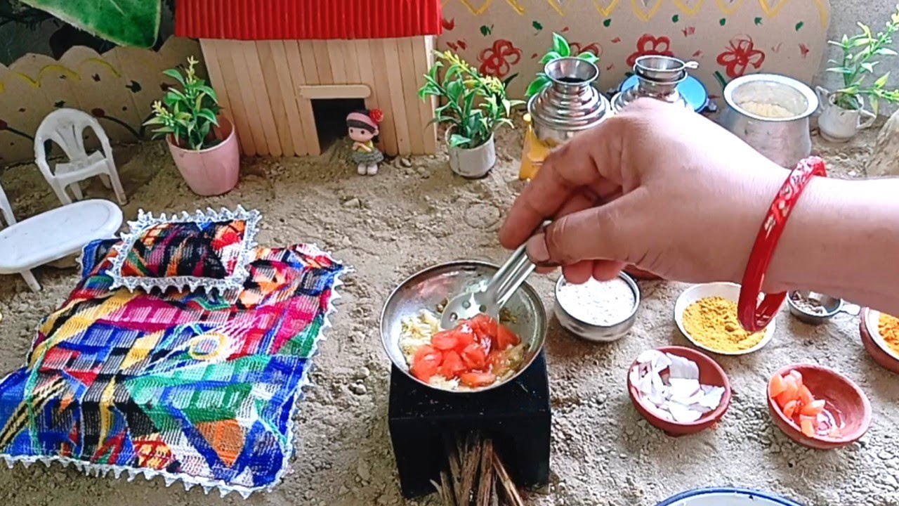 miniature baigan ka bharta+roti/ miniature cooking/mini food recipes/mini food