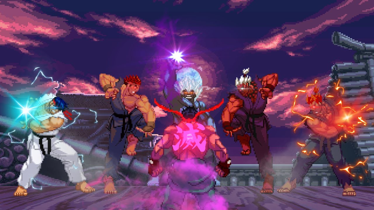 Ryu vs Akuma - All Transformation and Crap! Street Fighter Super Epic Battle!