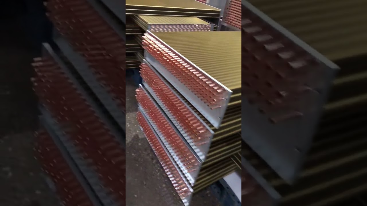 Tube fin cooling coils with hydrophilic golden coating