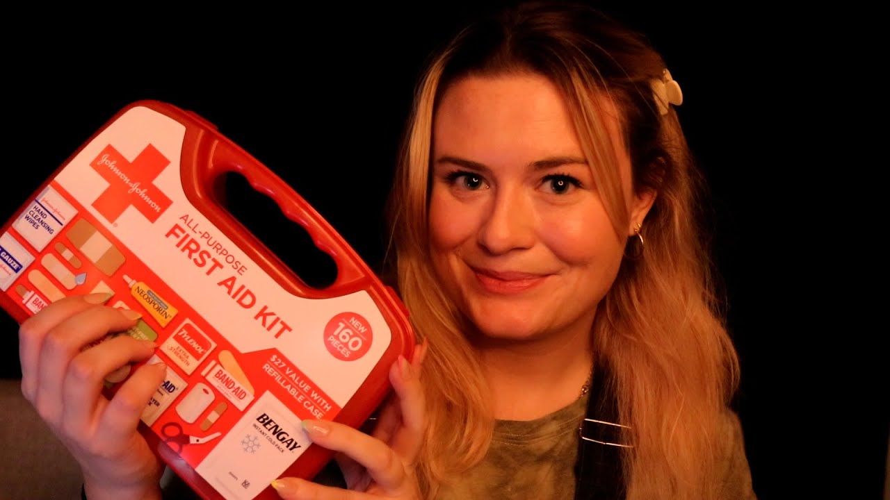 ASMR | POV: Camp counselor gives you medical attention (tapping, whispers, role play, crinkles)