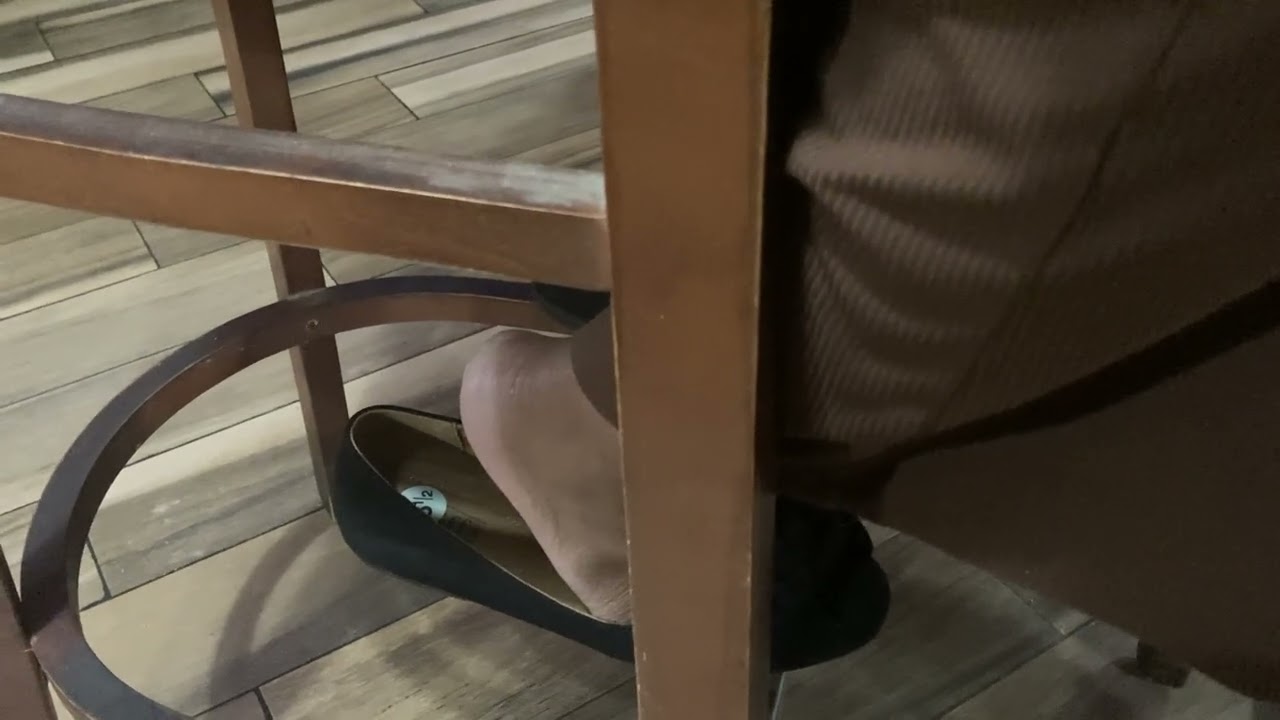 Restaurant Shoeplay Candid 