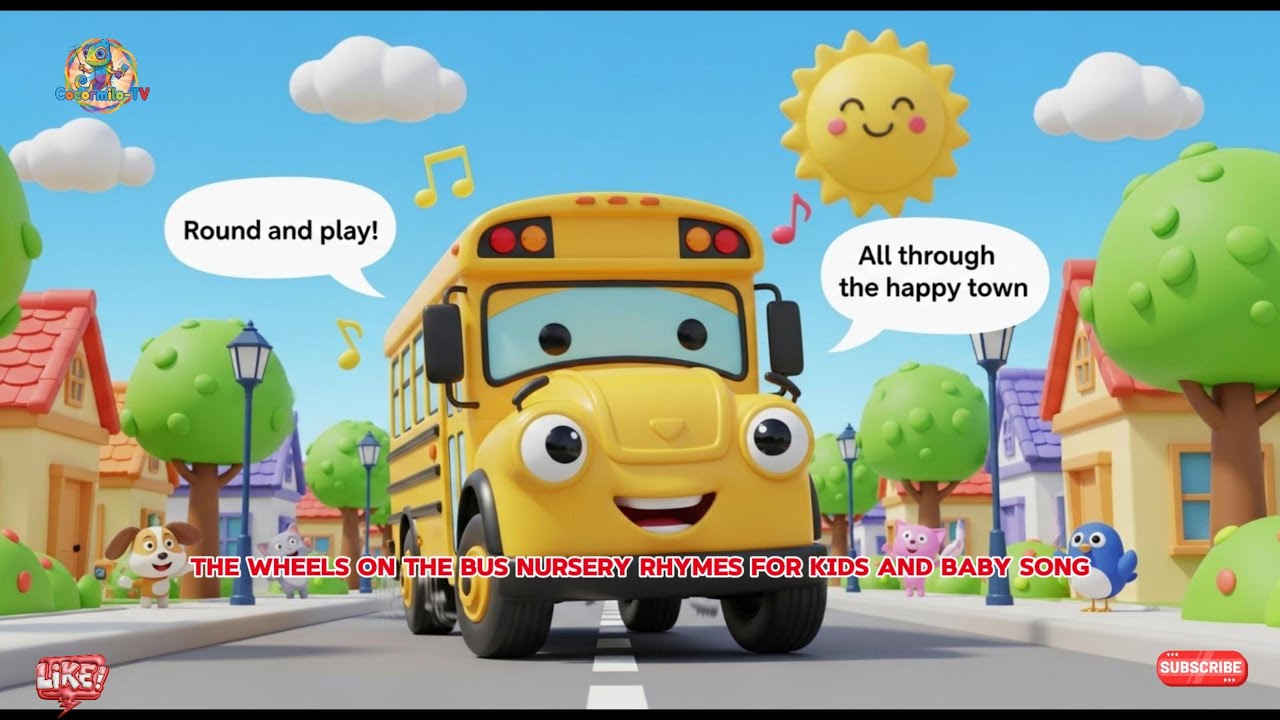 The wheels on The Bus-Nursery Rhymes song for kids