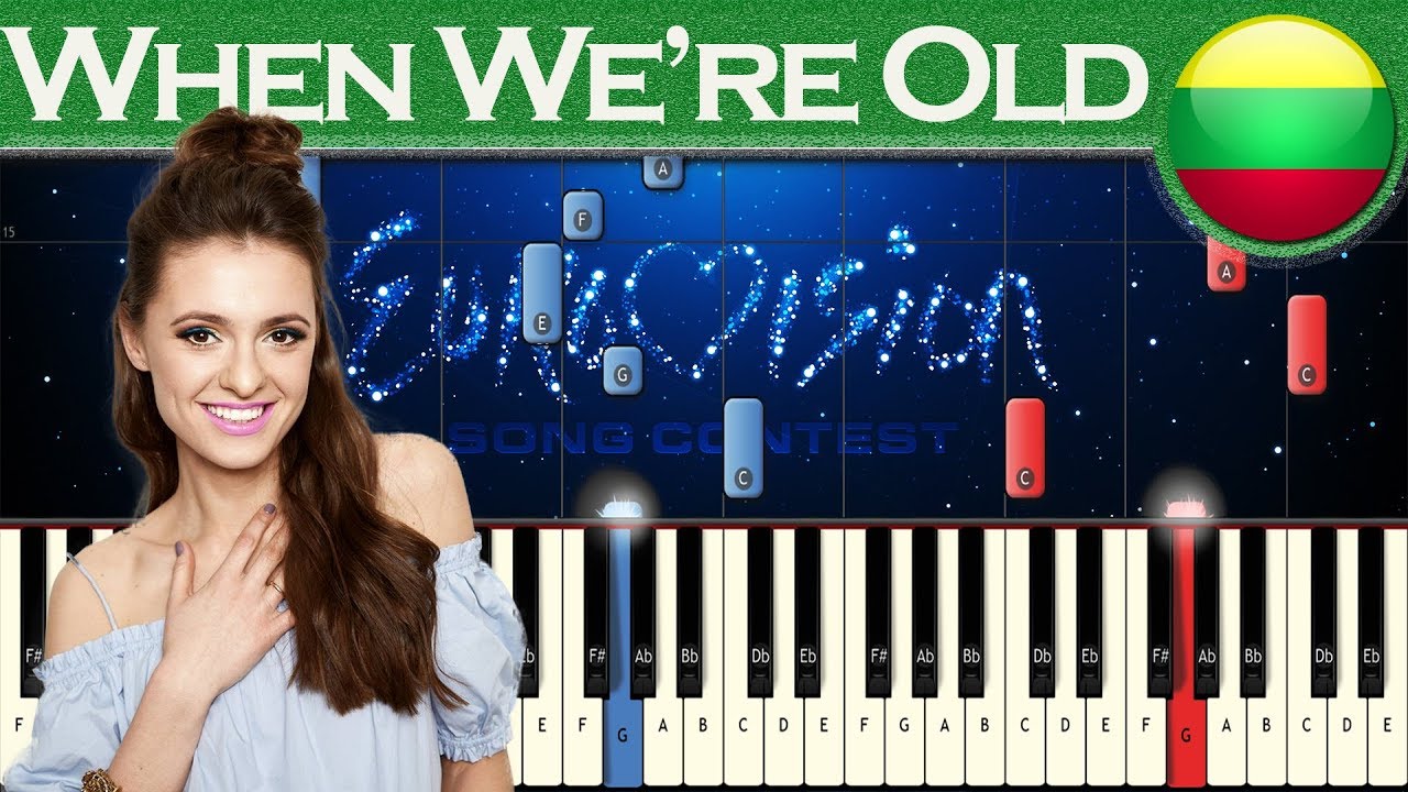 Ieva Zasimauskaitė - When We're Old (Lithuania 2018) | Piano tutorial | Eurovision Song Contest