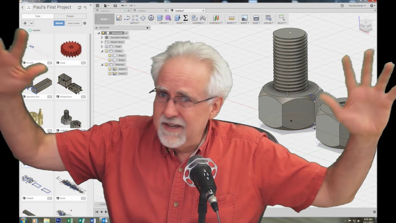 Learn Fusion 360 or Die Trying LESSON 7: Design 3D Printable Nuts and Bolts