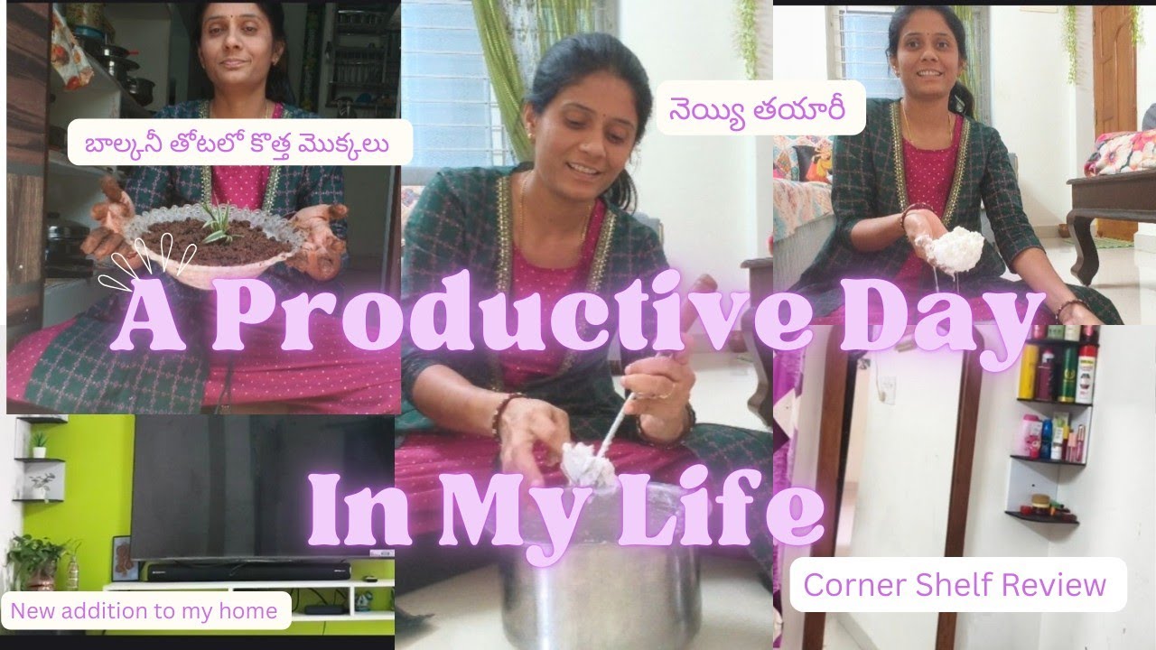 ఇంట్లోనే నెయ్యి ఇలా తయారు  చేసుకోవచ్చు|బాల్కనీ గార్డెన్ లో కొత్త మొక్కలు నాటాను|corner Shelf Review 
