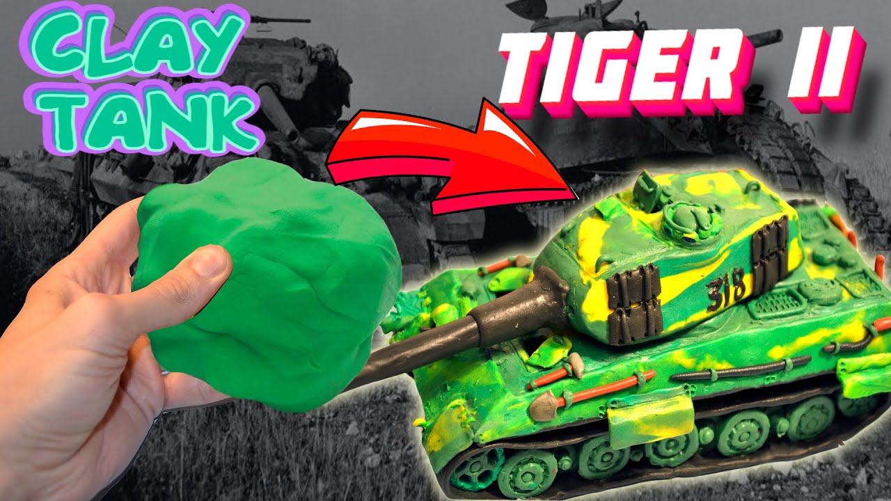 Tiger 2 Best heavy tank of WW2. Making Tiger 2 (P) with Porsche turret from CLAY Panzer Tiger Ausf.B
