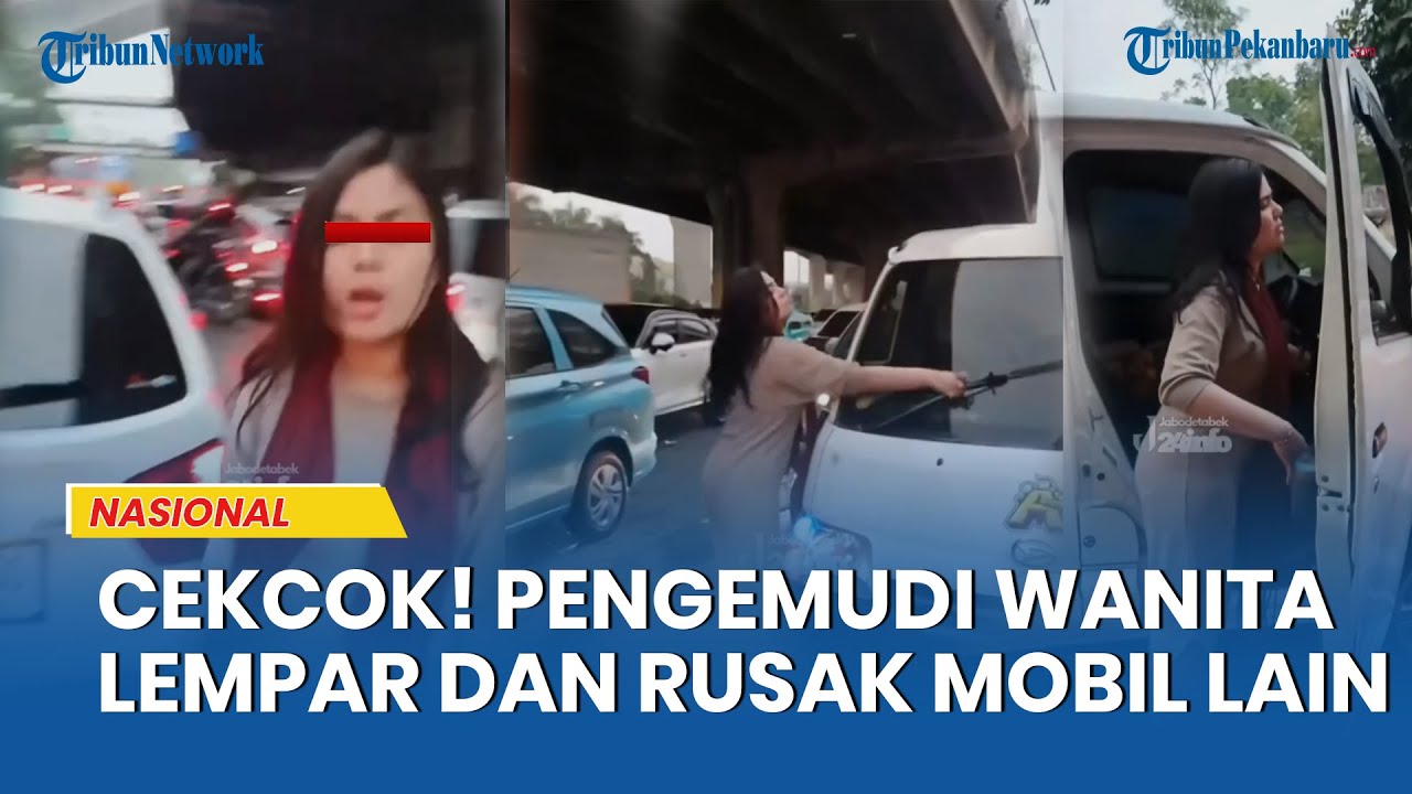Kemacetan Berujung Cekcok, Pengemudi Wanita Lempar & Rusak Wiper Mobil Lain
