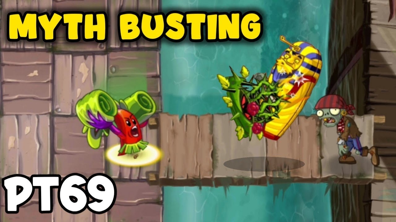 PvZ 2 Myth Busting - Rhubarbarian can fling bramble bush when its attacking a zombie?