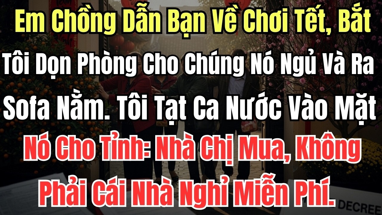 Em Chồng Dẫn Bạn Về Chơi Tết, Bắt Tôi Dọn Phòng Cho Chúng Nó Ngủ Và Ra Sofa Nằm. Tôi Tạt Ca Nước