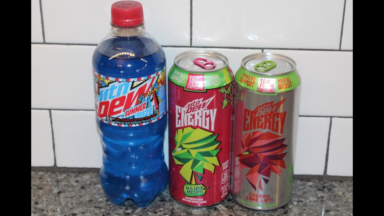 Mtn Dew Summer Freeze, Mtn Dew Energy: Major Melon & Cherry Lime Lift Review