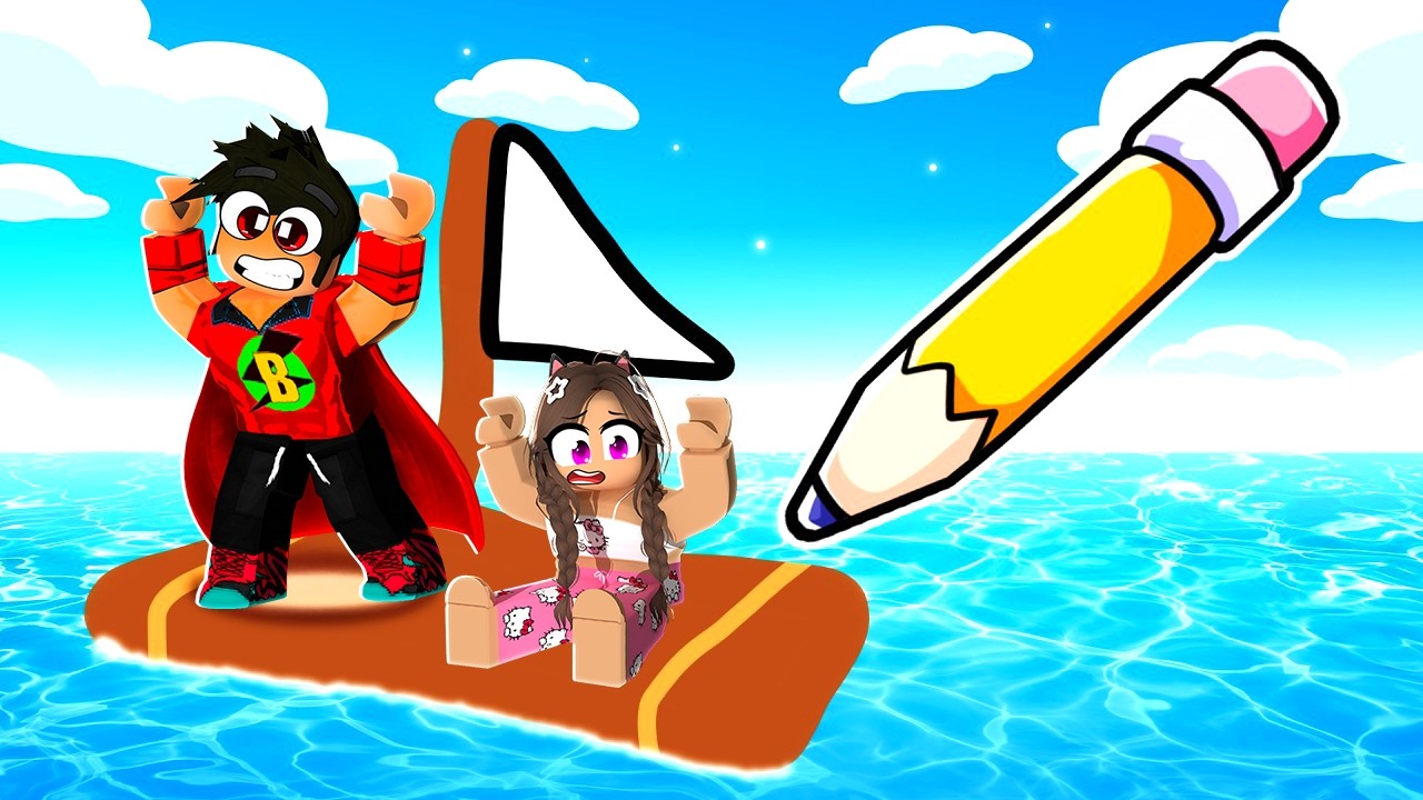 KENDİ GEMİNİ ÇİZ VE YOLUN SONUNDAKİ HAZİNEYE ULAŞ! 😎 Roblox Draw a boat to escape