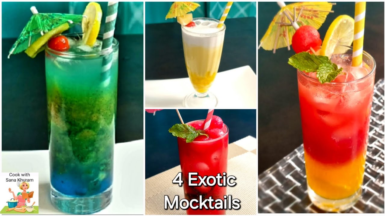 4 Exotic Mocktail Recipes For Summer | Mojito Recipes | Summer Drinks | Non Alcoholic Party Drinks