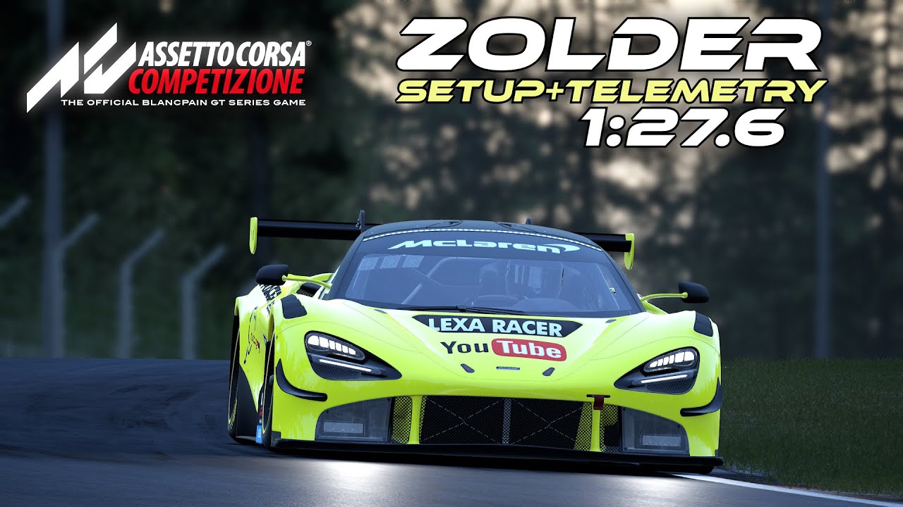 Обучение + Настройки + Телеметрия. Зольдер. McLaren 720S GT3. Assetto Corsa Competizione.