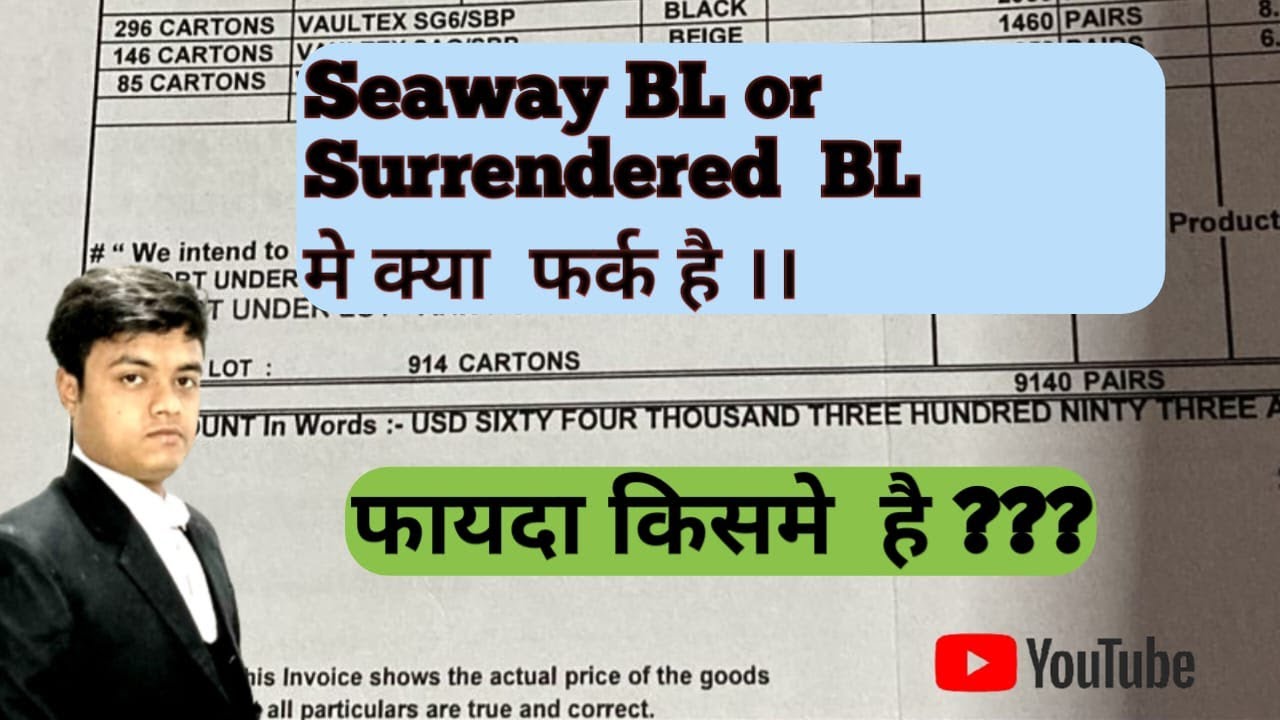 Difference in Seaway BL and Surrendered BL|| Import Export || Pravesh Shakya
