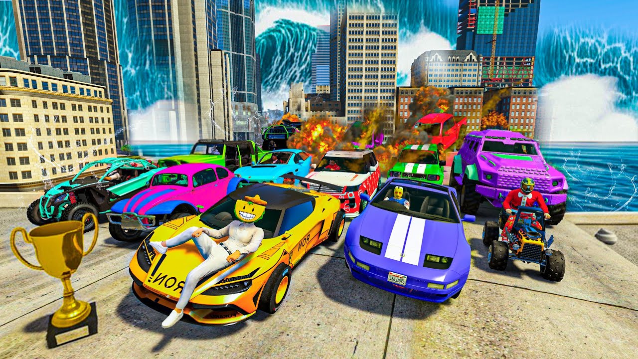 EL ÚLTIMO EXPLOTA CON COCHES ALEATORIOS!! VICTORIA EN UN TSUNAMI!! - GTA 5 ONLINE