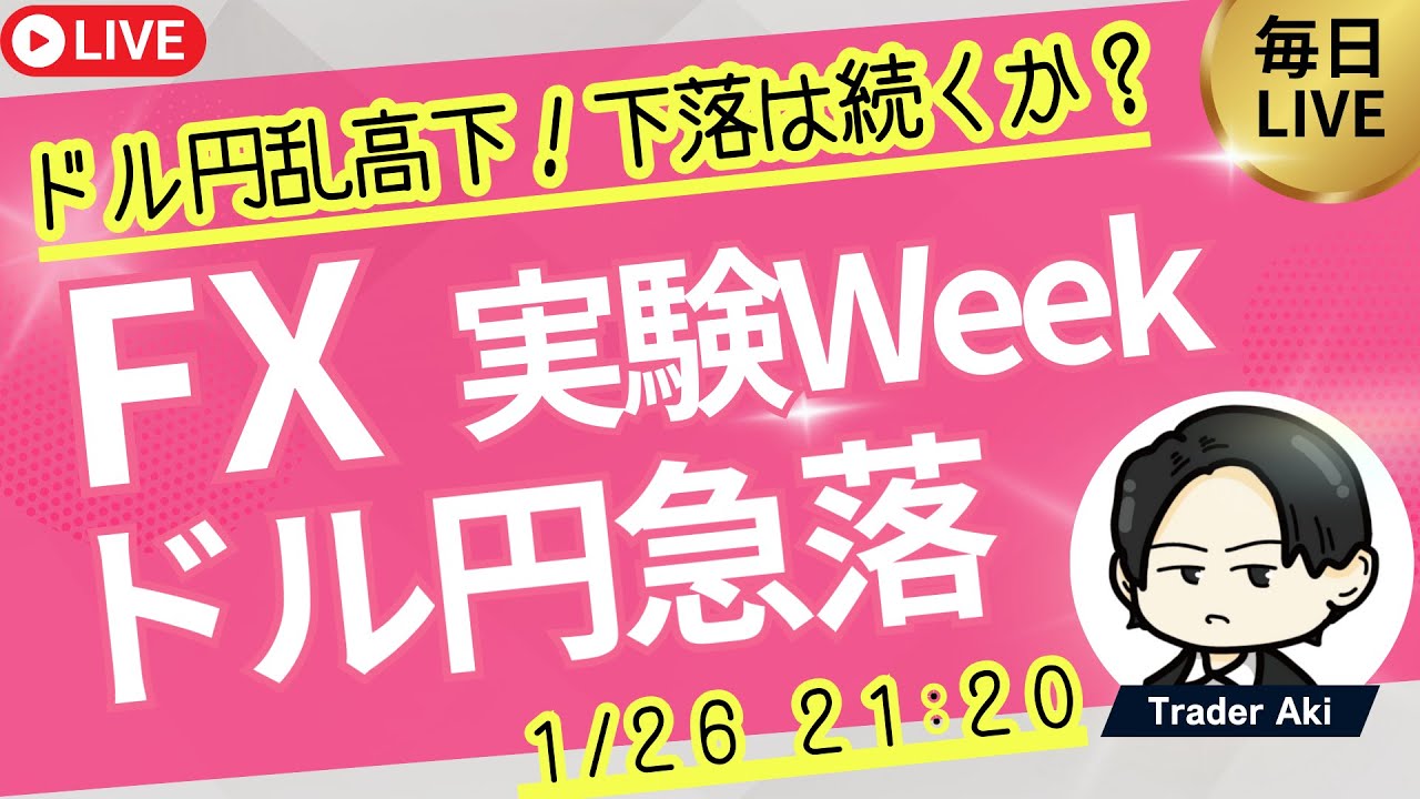 ○ライブで118回のテストトレード＋24.8PIPS【FXライブ】本格的な円高は続くのか？ついに153円台突入！今週は覚醒するための実験ウィーク