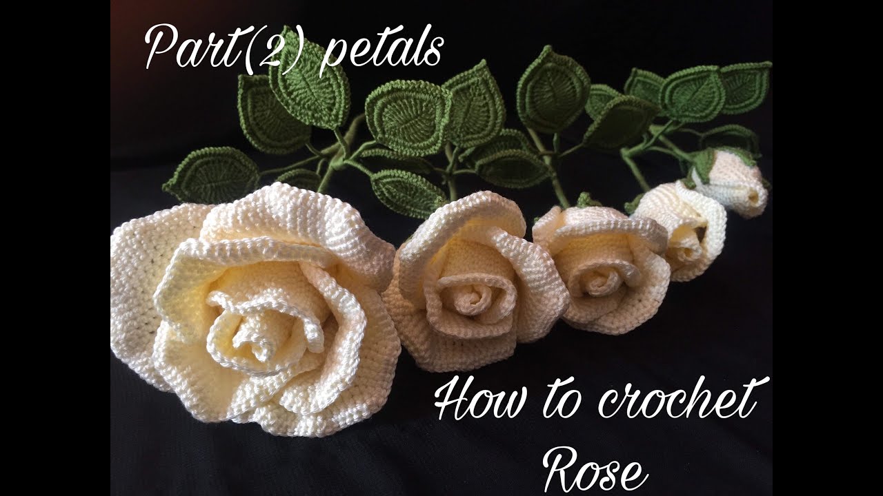 How to crochet a rose كروشيه وردة قمة الروعة