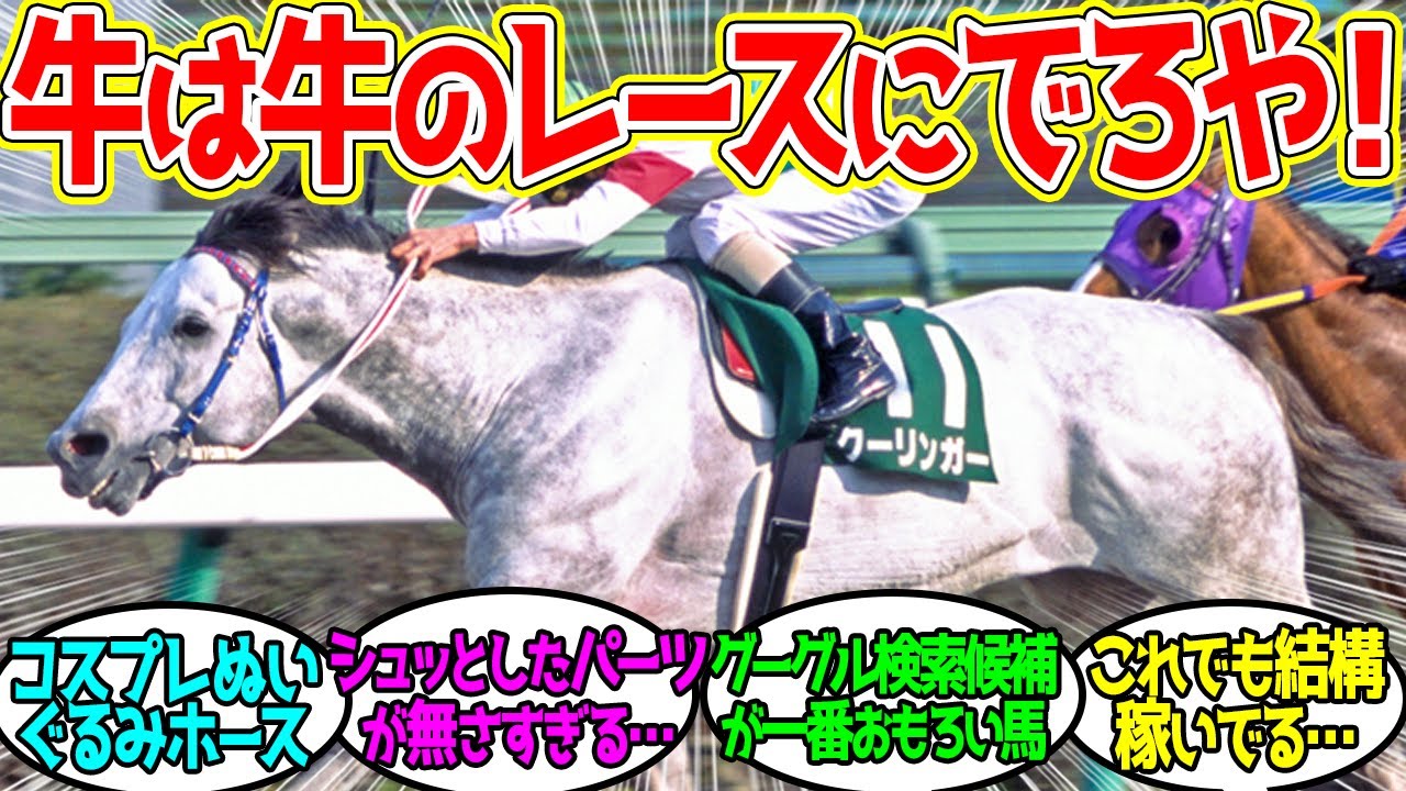 クーリンガー ← 正直ネタで言ってたけど走ってるとマジで牛っぽいな…に対するみんなの反応！【競馬 の反応集】