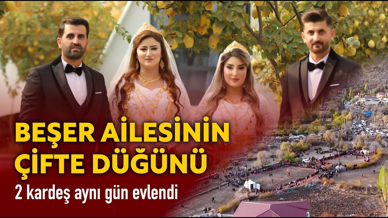 2 kardeş aynı g&uuml;n evlendi | Beşer ailesinin d&uuml;ğ&uuml;n&uuml; - Derecik, Hakkari