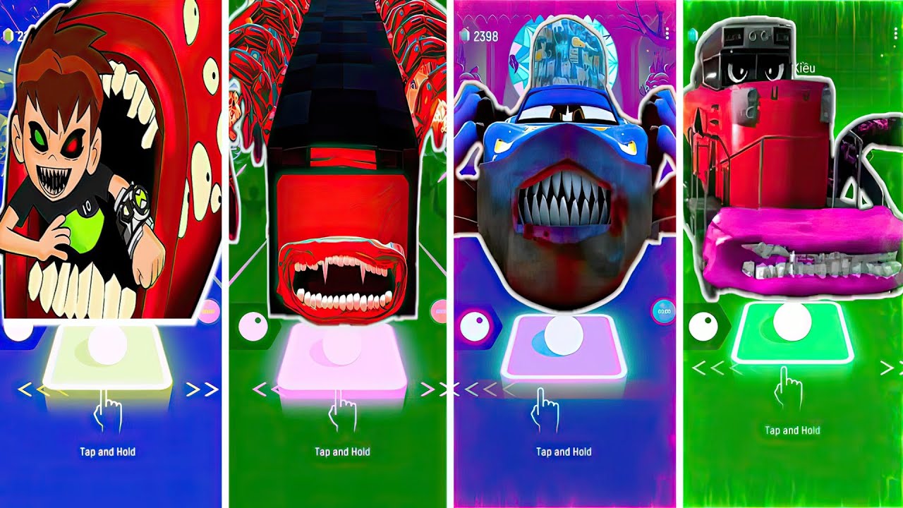 Train Eater 🆚 Choo Charlies 🆚 Bus Eater 🆚 Crazy Doctor Eater 🆚 Squad Truck Eater - tiles hop #2024