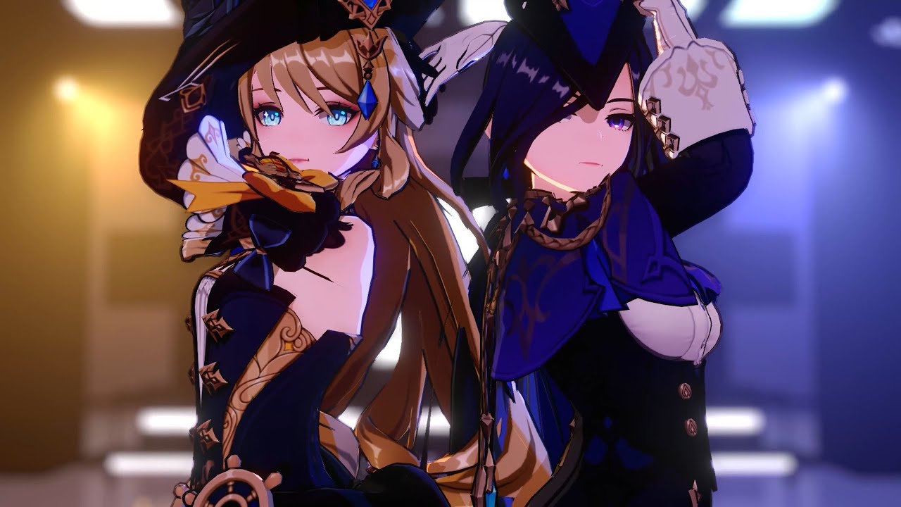 【Genshin Impact MMD／4K／60FPS】Navia × Clorinde【Naughty】
