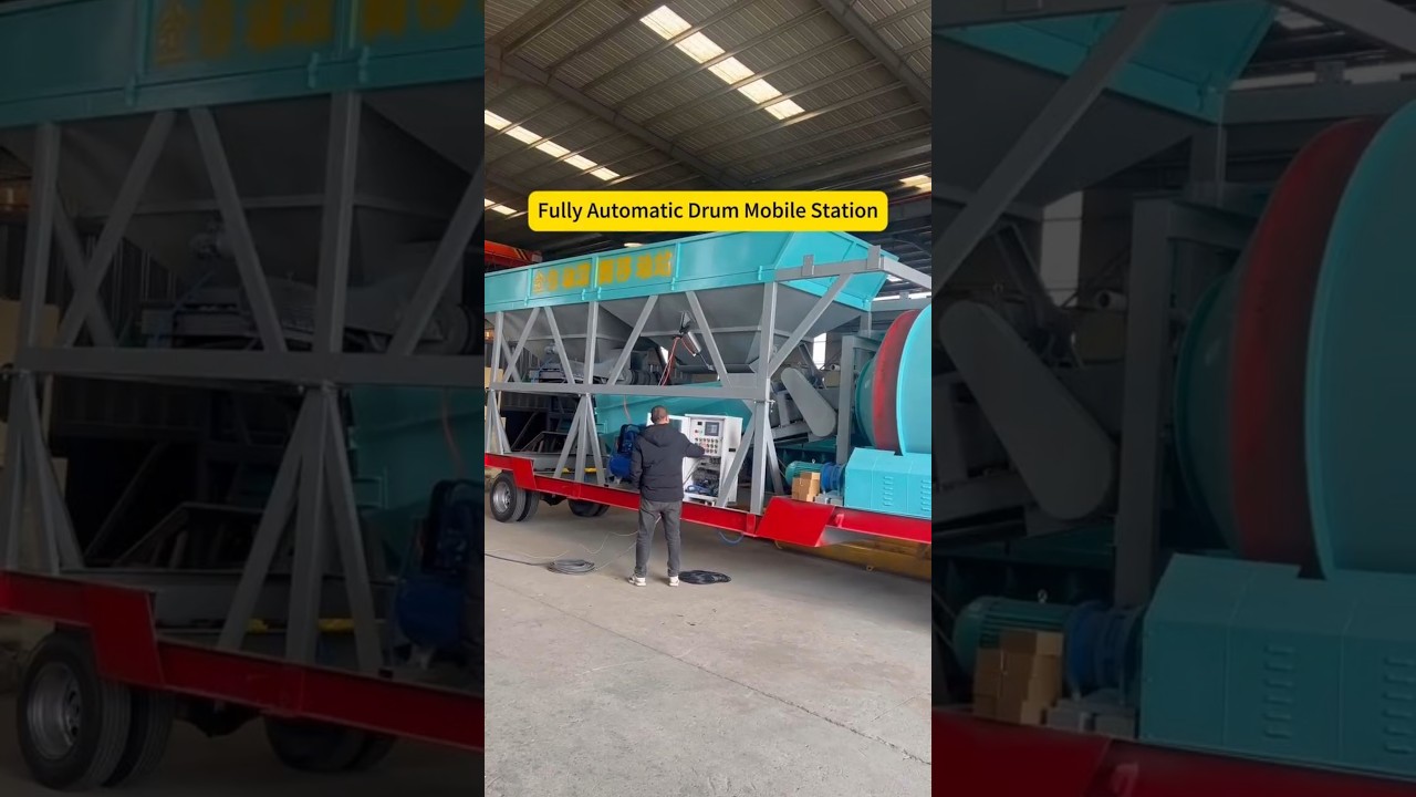 Fully Automatic Drum Mobile Batching Plant – Factory Test, No Foundation Required