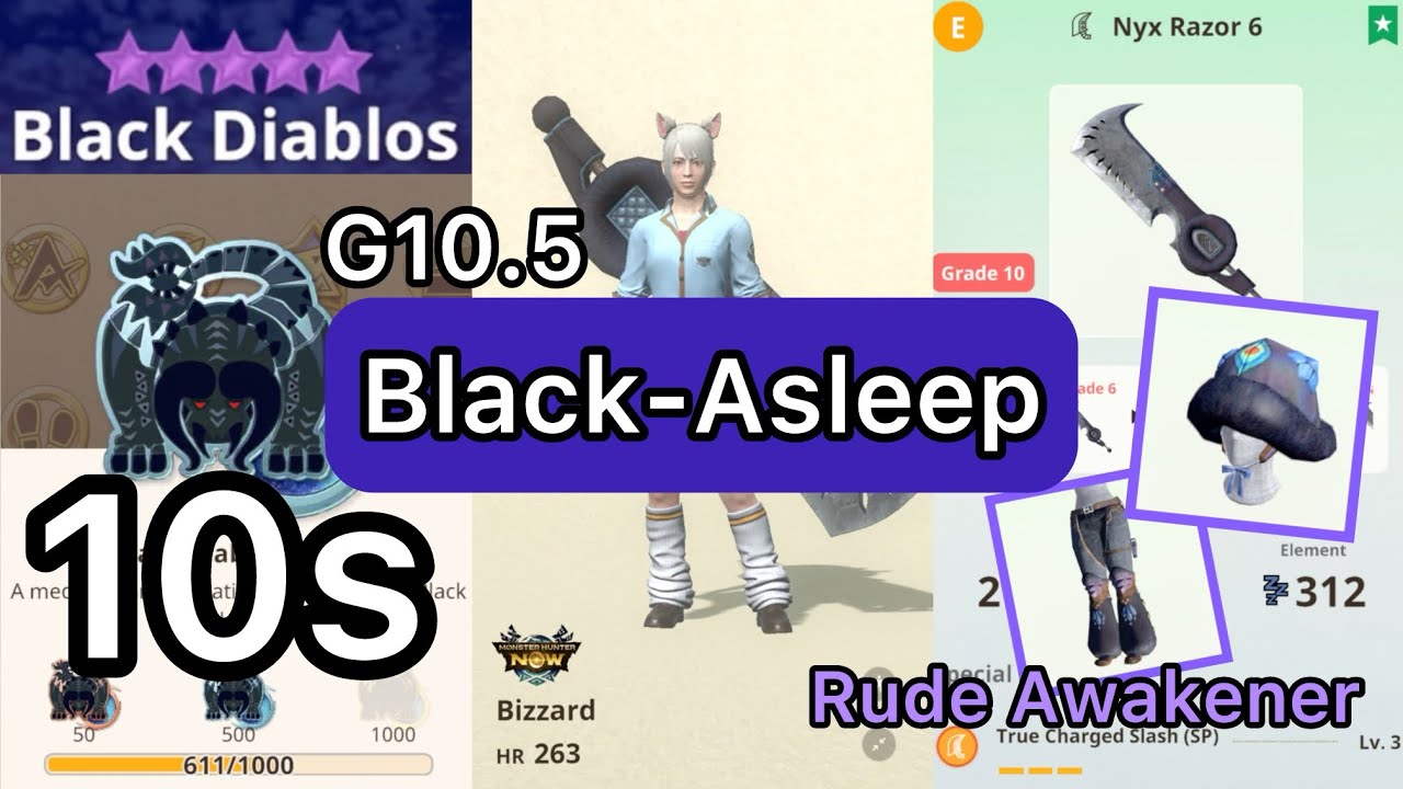 [MHN] Greatsword Sleep can beat 10 star Black Diablos Monster hunter now