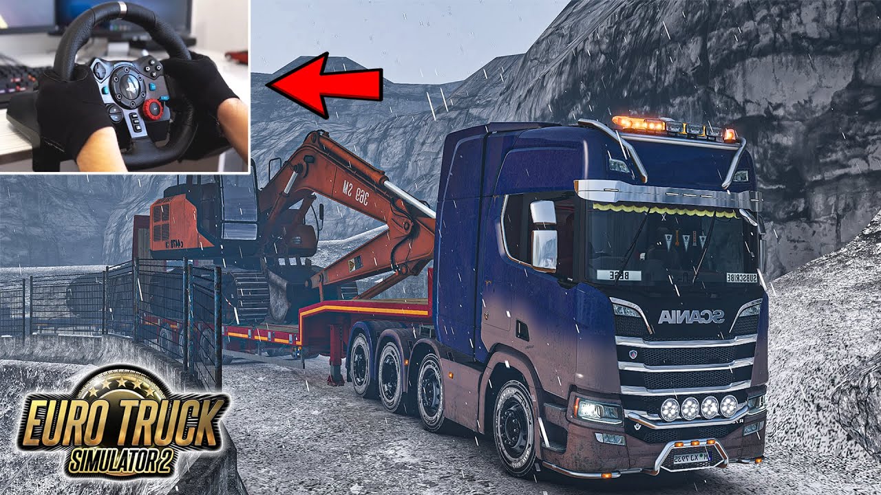 Heavy Cargo with Scania R730 - Winter | Euro Truck Simulator 2 | Logitech G29 | 4K Gameplay