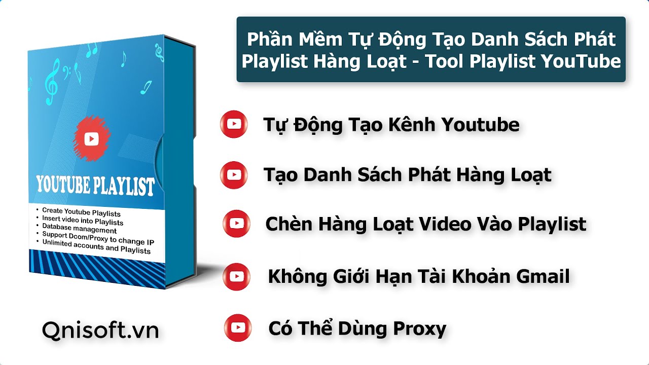 Phần mềm tự động tạo danh s&aacute;ch ph&aacute;t Playlist h&agrave;ng loạt - Tool Playlist YouTube