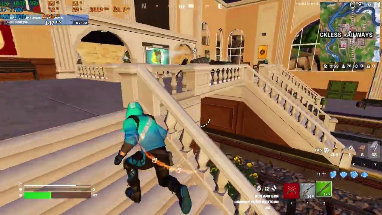 i7-7700 with gtx 1650 Fortnite 1080p Performance (High txtures) gameplay FPS