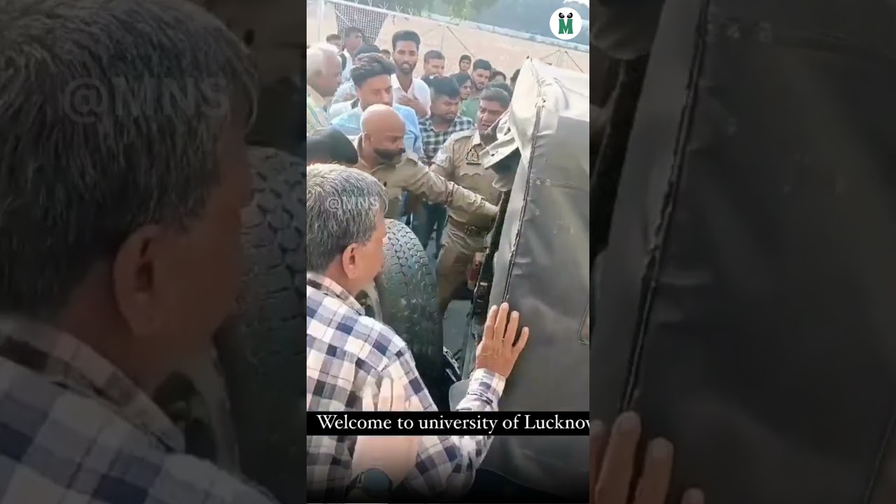 Shocking Video: Police Detain Lucknow University Student Amid Campus Violence #lucknow