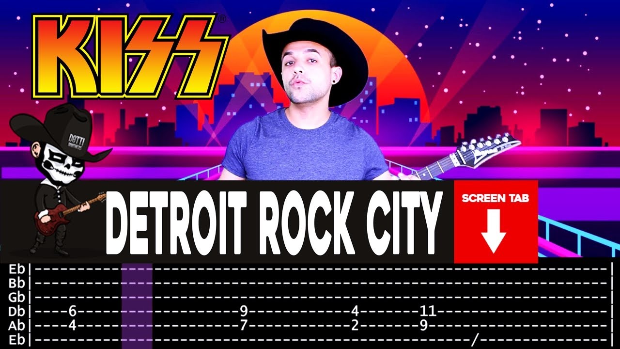 【KISS】[ Detroit Rock City ] cover by Masuka | LESSON | GUITAR TAB