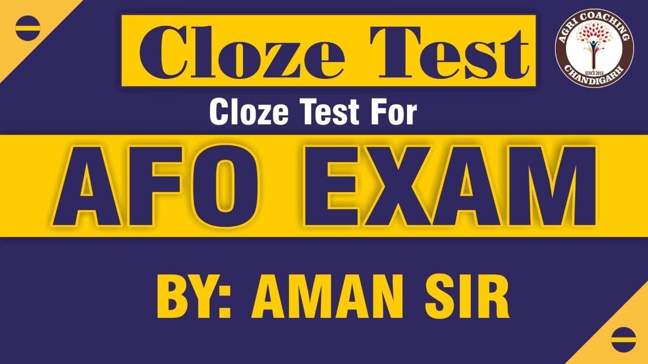 Cloze Test by Aman Sir (English Faculty)