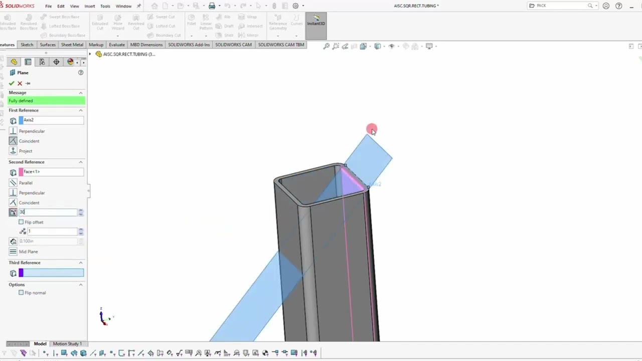 SOLIDWORKS TIPS AND TRICKS: CUTTING SQUARE TUBES AT DIFFERENT ANGLES
