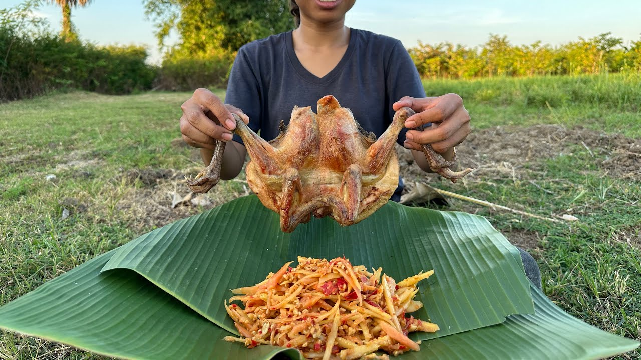បុ.កល្ហុងខ្មែរ មាន់ស្រែអាំង ឆ្ងាញ់ខ្លាំងណាស់ Chhom Sreypach - ឆម ស្រីផាច