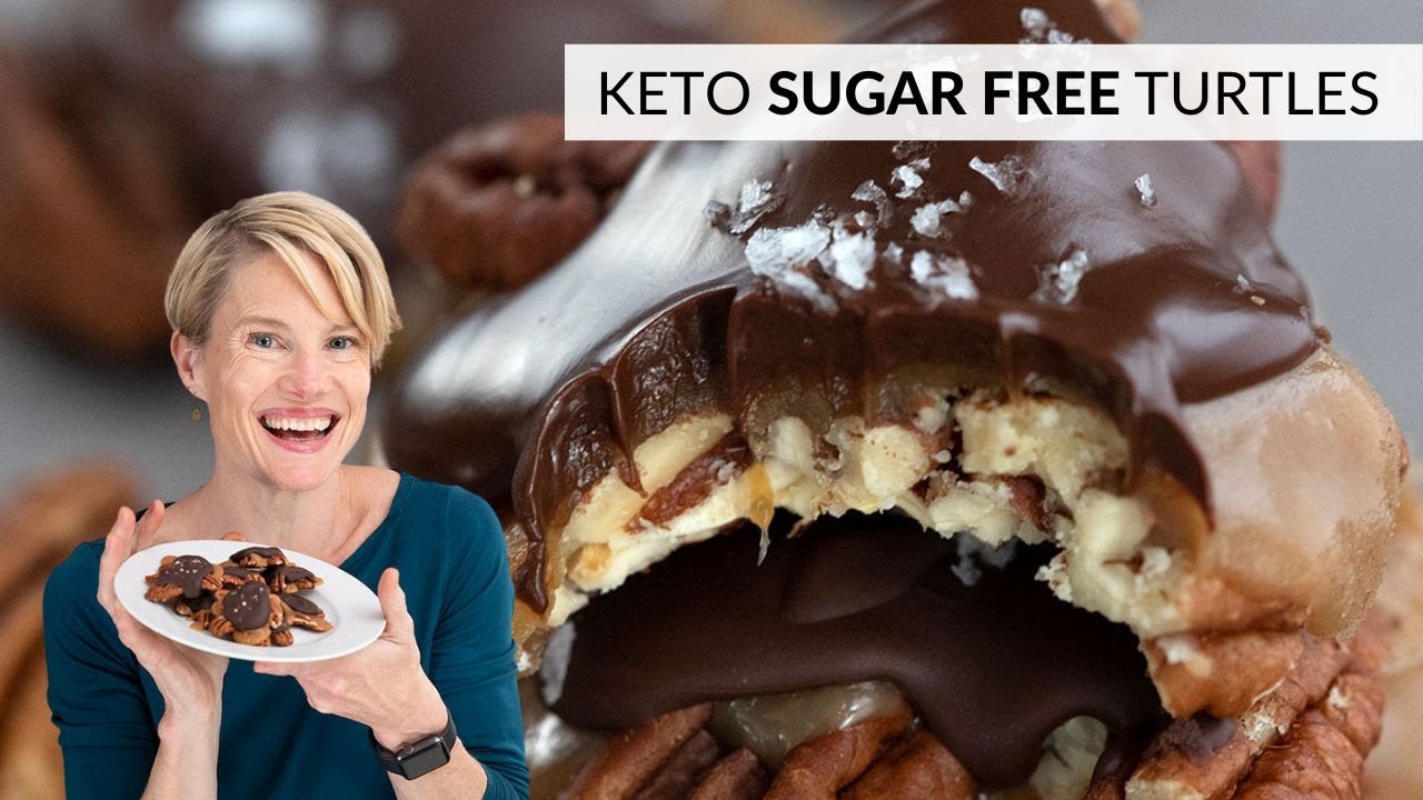 Gooey KETO PECAN TURTLES Recipe - Easy no sugar recipe!