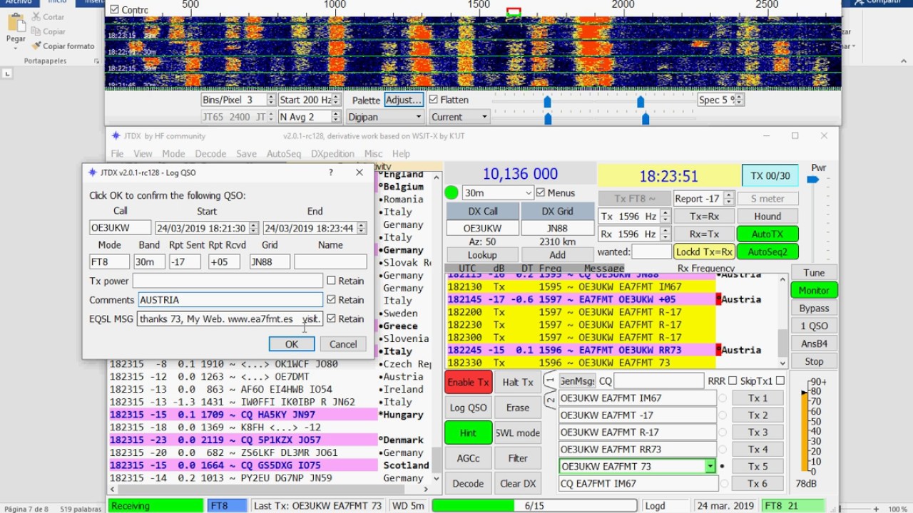 FT8 Y FT4 JTDX TUTORIAL MANUAL DE CONFIGURACIÓN Y VERSIÓN v.2.0.1-rc128. EN (ESPAÑOL) 1º