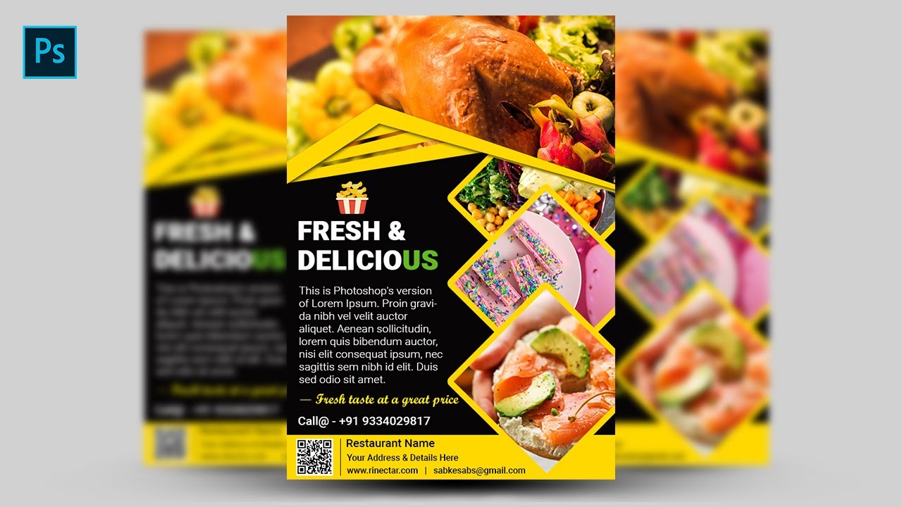 Banner Design In Photoshop | Photoshop Banner Design 2020 | Flyer Design in Photoshop | SABKE SAB