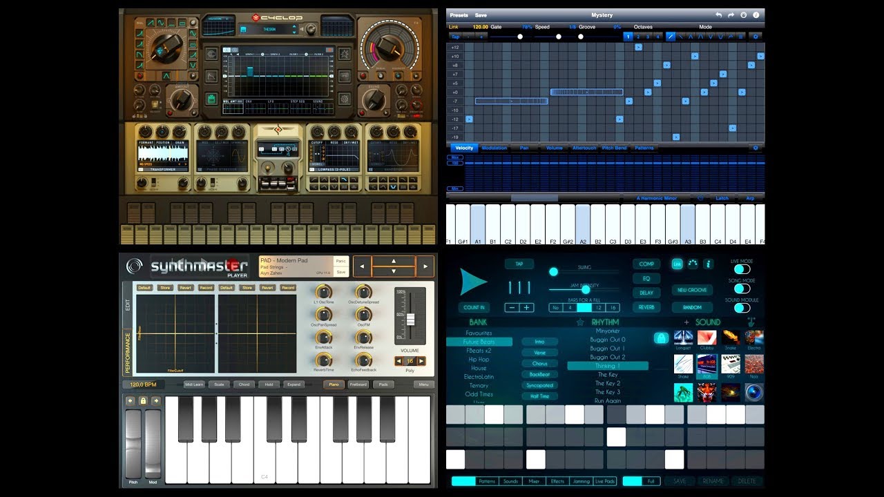 Cyclop ◾ StepPolyArp ◾ Future Drummer ◾ SynthMaster ◾ Audiobus ◾ iPad Set Up Tutorial