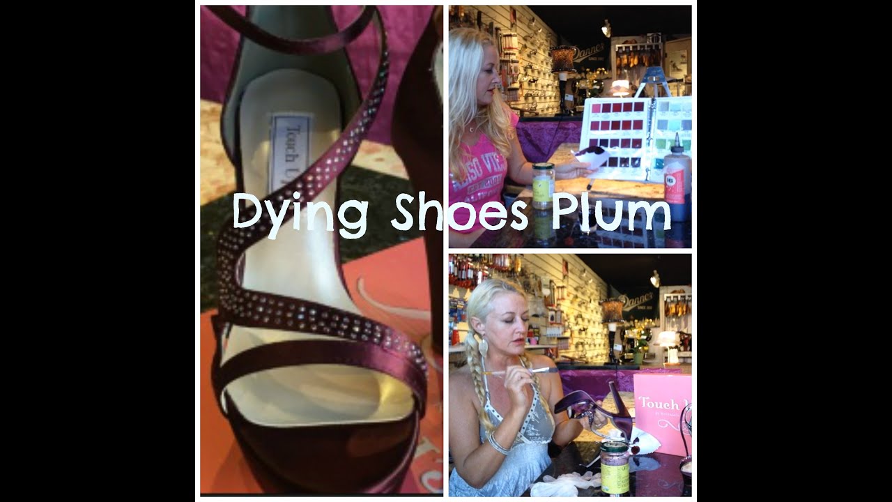 Shoes 101: Dying satin shoes plum