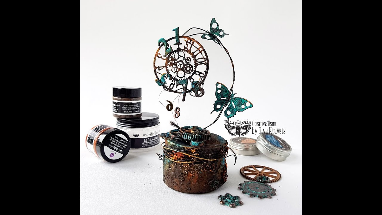 Finnabair YouTube HOP - ART TO GO - Alter Jar by Olya Kravets