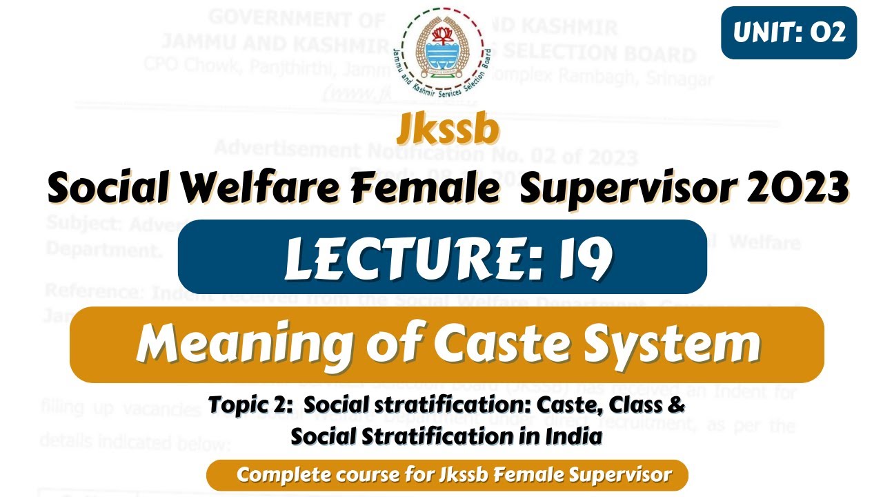 Meaning of Caste System for Jkssb Female Supervisor Exam | Jkssb Online Tutorial.