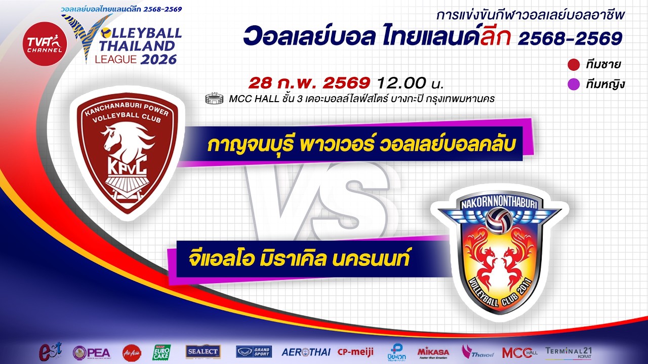 [ไฮไลท์]กาญจนบุรี vs นครนนท์ : เลก 2 TVA Channel วอลเลย์บอล ไทยแลนด์ ลีก 2026 - หลังเกมโค้ช-นักกีฬา