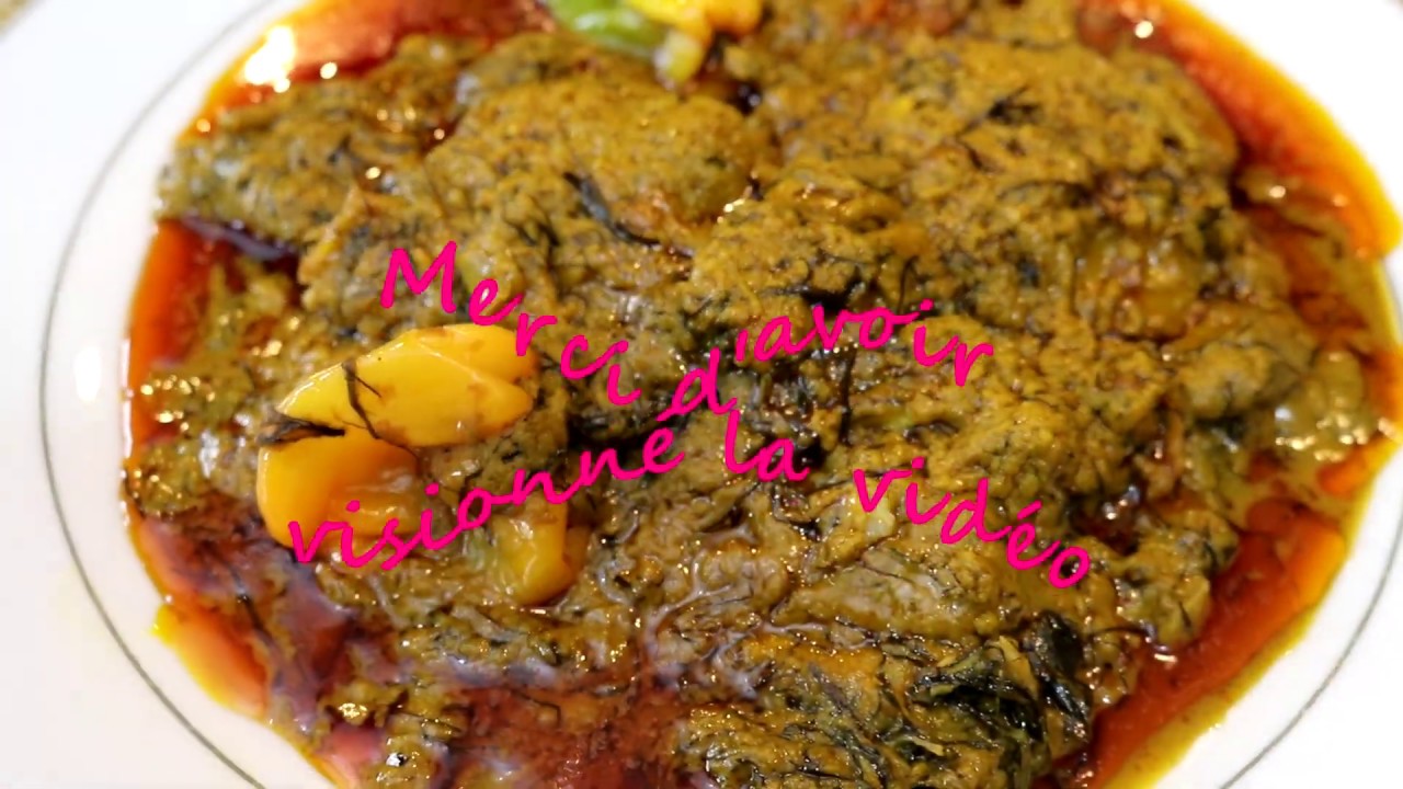 La sauce graine au poisson salé || Salted fish  with palm nuts