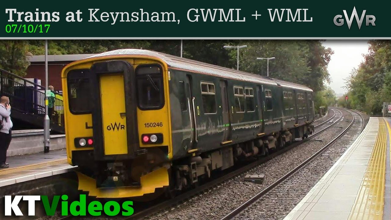 Trains at Keynsham, GWML + WML - 7/10/17