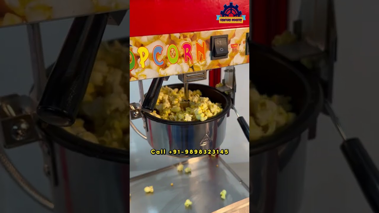 New Popcorn Maker 2025  Model | Automatic Popcorn Making Machine | Creature Industry 📞+91-9898323145