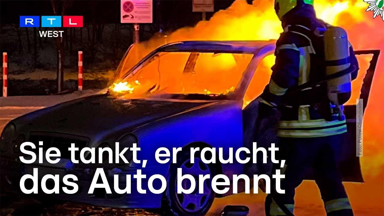 Sie tankt, er raucht – brandgefährliche Kombination in Oberhausen | RTL WEST